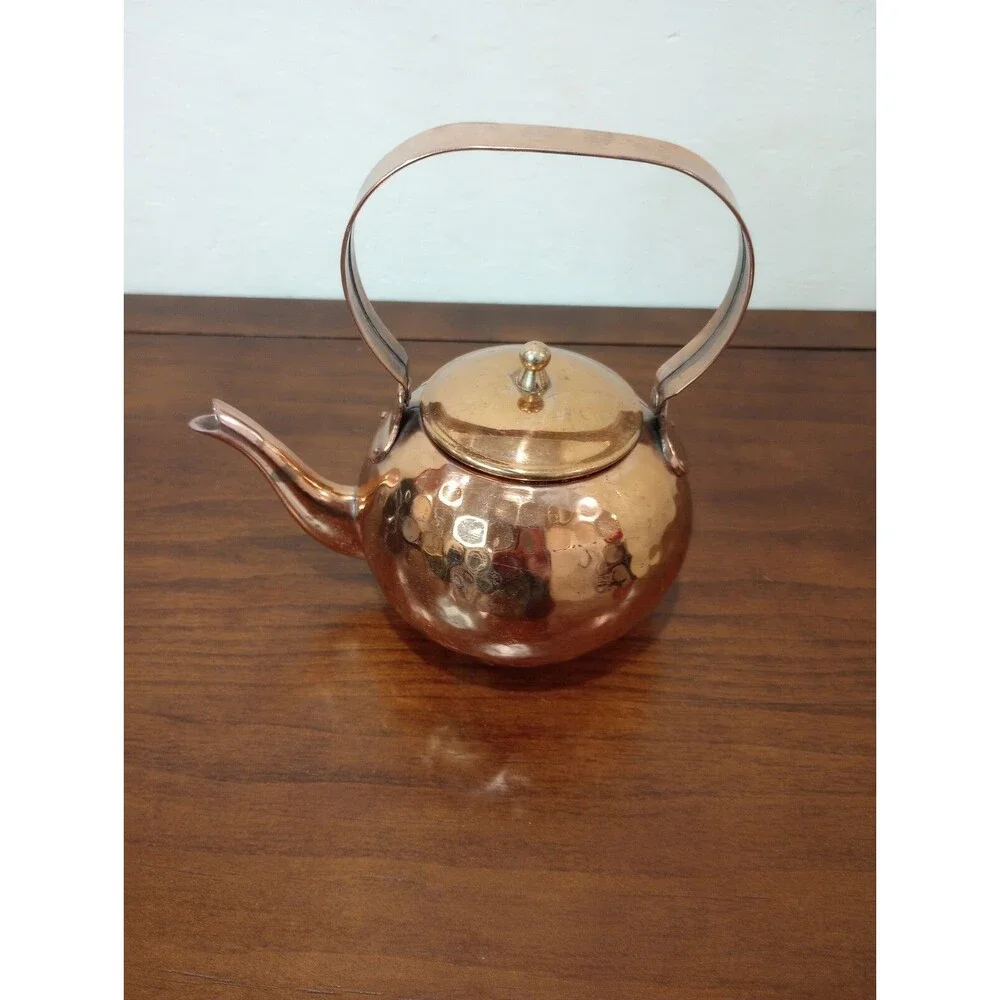 Vintage Copper Tea Kettle, Made in India
